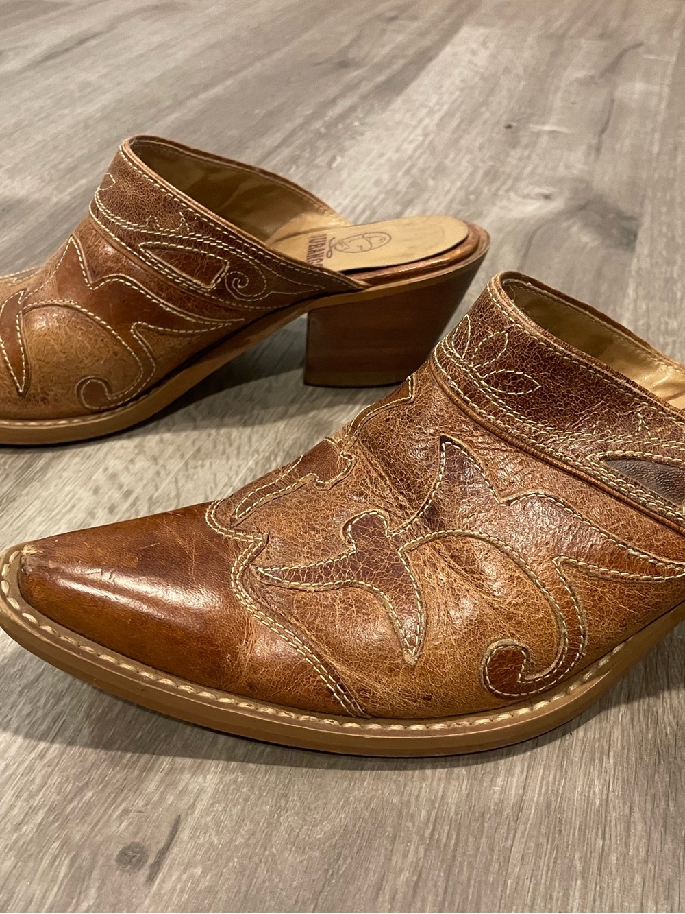 Durango Brown Leather Slip-On Western Mules - Picture 3 of 10
